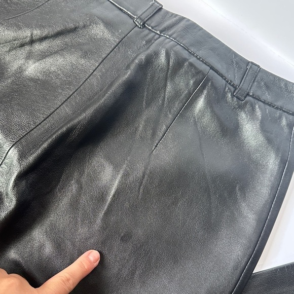 Jaclyn Smith Black Leather Straight Leg Pants size 8 - Picture 7 of 15